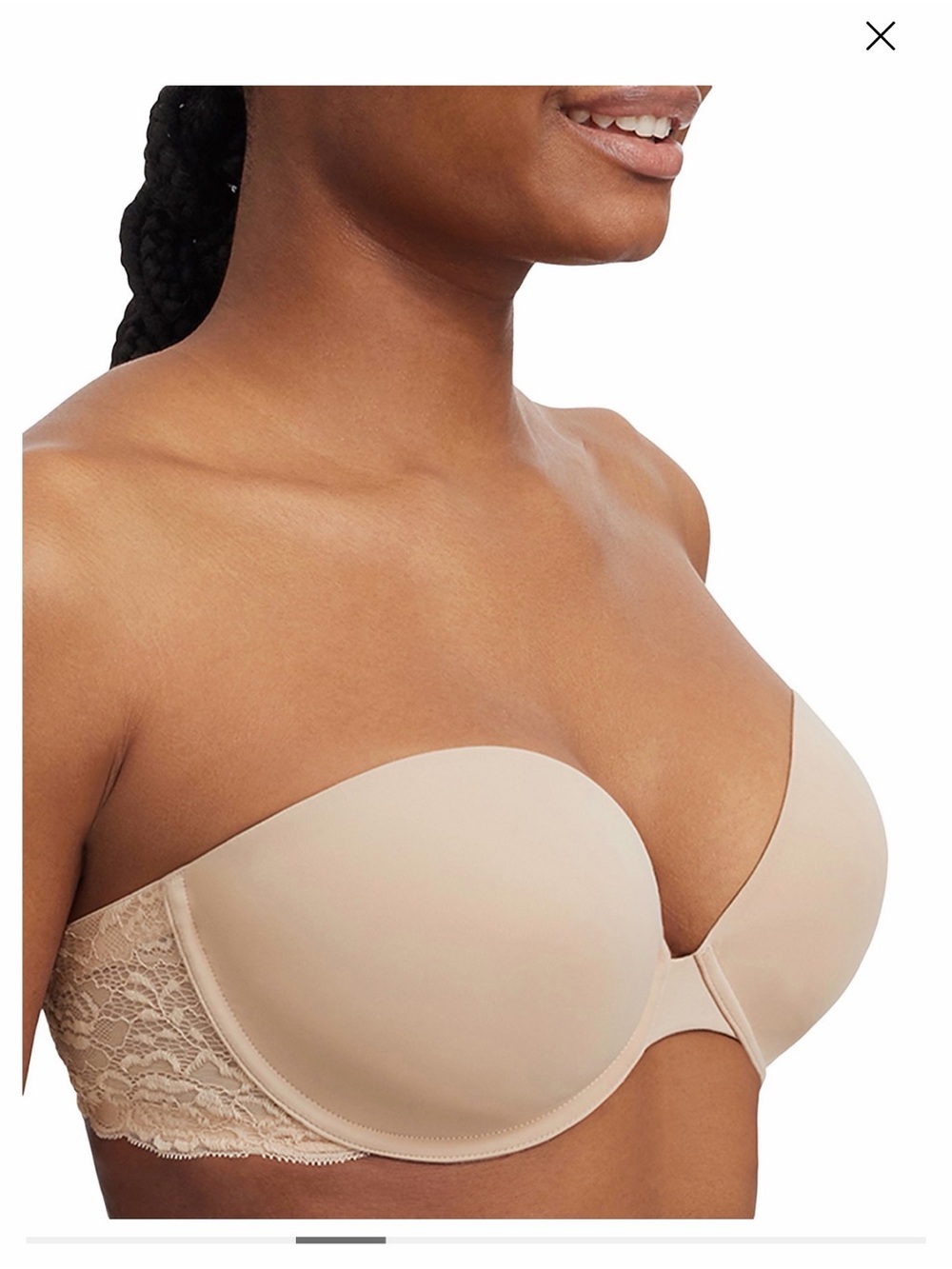 Skarlett Blue Goddess Strapless  Plunge Bra in Nude Cashmere NWT 34DD